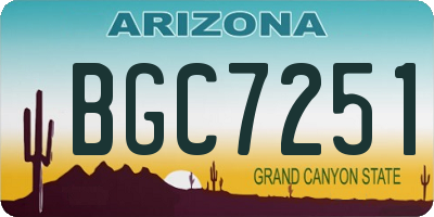 AZ license plate BGC7251