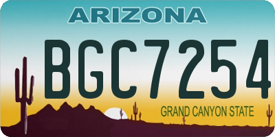 AZ license plate BGC7254