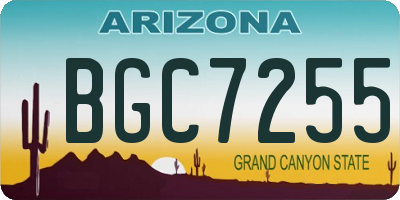 AZ license plate BGC7255