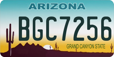 AZ license plate BGC7256
