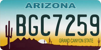 AZ license plate BGC7259
