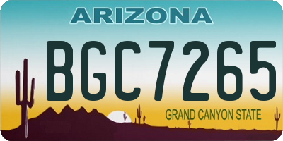 AZ license plate BGC7265