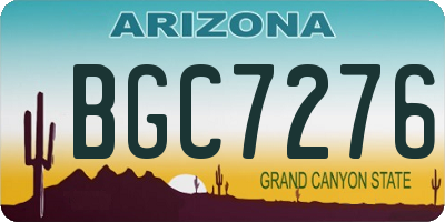 AZ license plate BGC7276