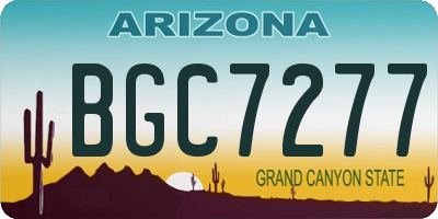 AZ license plate BGC7277