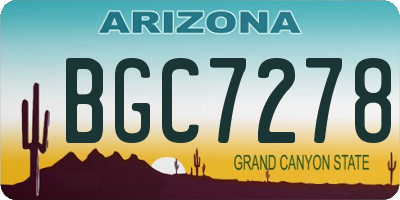 AZ license plate BGC7278