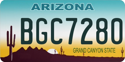 AZ license plate BGC7280