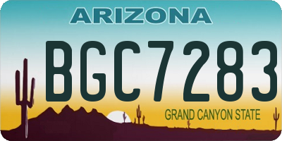 AZ license plate BGC7283