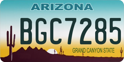 AZ license plate BGC7285