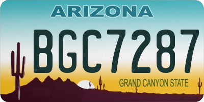 AZ license plate BGC7287