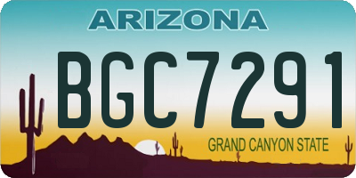 AZ license plate BGC7291