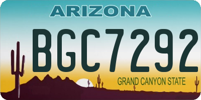 AZ license plate BGC7292