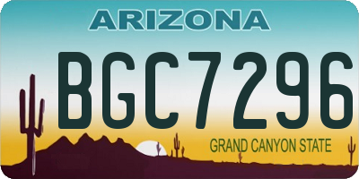 AZ license plate BGC7296