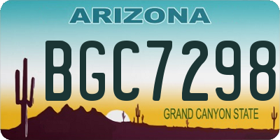 AZ license plate BGC7298