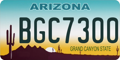 AZ license plate BGC7300
