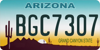 AZ license plate BGC7307