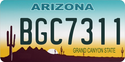 AZ license plate BGC7311