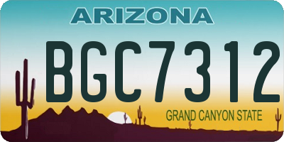 AZ license plate BGC7312