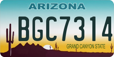AZ license plate BGC7314