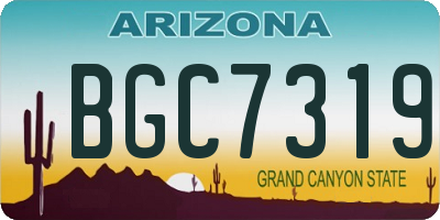 AZ license plate BGC7319