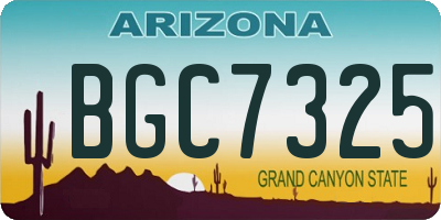 AZ license plate BGC7325