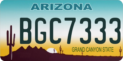 AZ license plate BGC7333