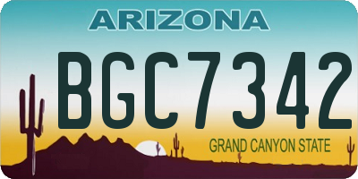 AZ license plate BGC7342