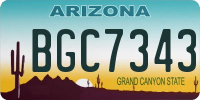 AZ license plate BGC7343