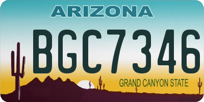 AZ license plate BGC7346