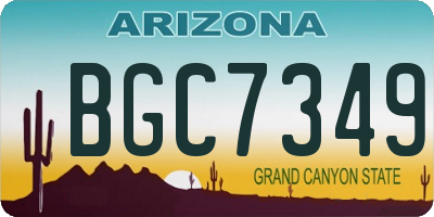 AZ license plate BGC7349