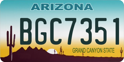AZ license plate BGC7351