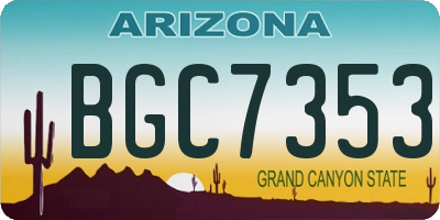 AZ license plate BGC7353