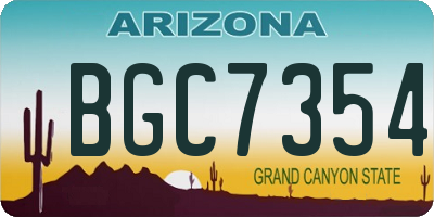 AZ license plate BGC7354