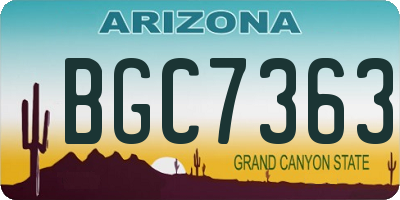 AZ license plate BGC7363