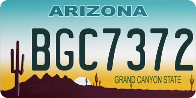 AZ license plate BGC7372