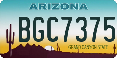 AZ license plate BGC7375