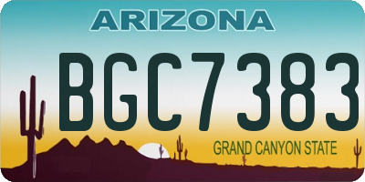 AZ license plate BGC7383