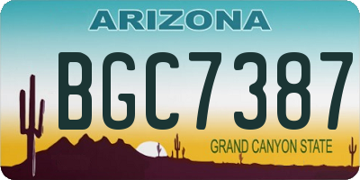 AZ license plate BGC7387