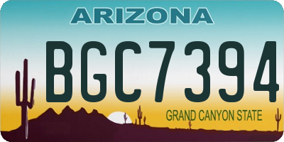AZ license plate BGC7394