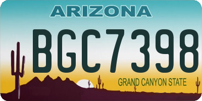AZ license plate BGC7398