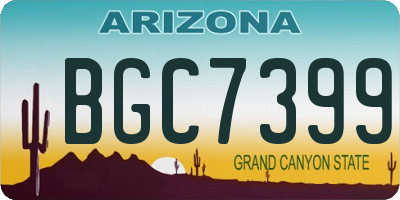 AZ license plate BGC7399