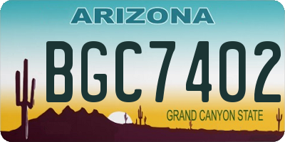 AZ license plate BGC7402