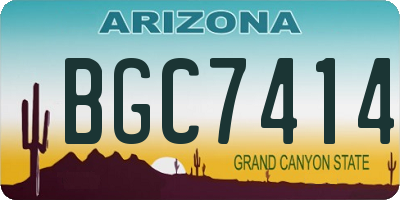 AZ license plate BGC7414