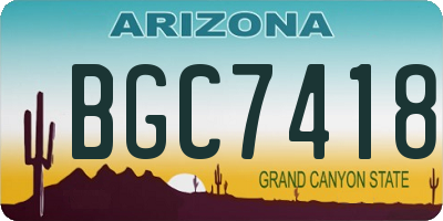 AZ license plate BGC7418