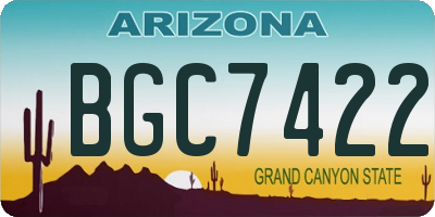 AZ license plate BGC7422