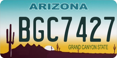 AZ license plate BGC7427