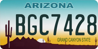AZ license plate BGC7428