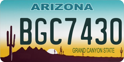 AZ license plate BGC7430