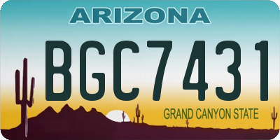 AZ license plate BGC7431