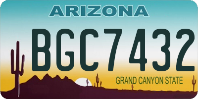 AZ license plate BGC7432