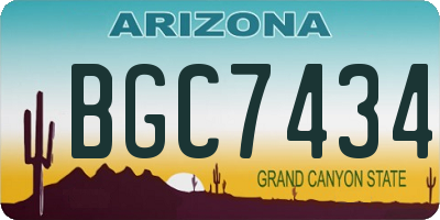 AZ license plate BGC7434